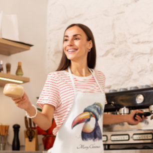 Toucan Winter Vibes, custom Apron