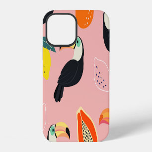 Toucan with Abstract Tropical Fruits iPhone 12 Case