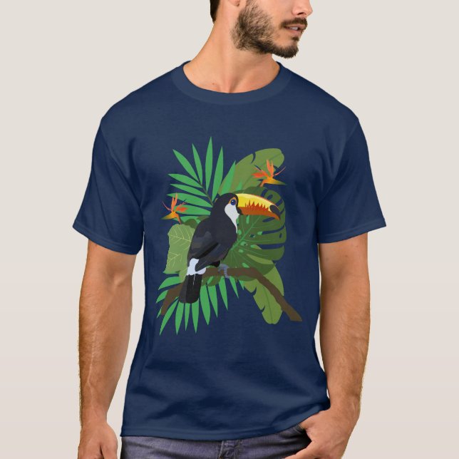Toucan with leaves T-Shirt (Front)