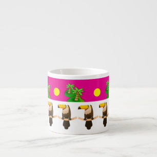 Toucans and Palm Trees Pink Espresso Cup
