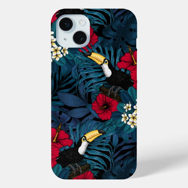 Toucans and tropical flora, green and red Case-Mate iPhone case (Back)