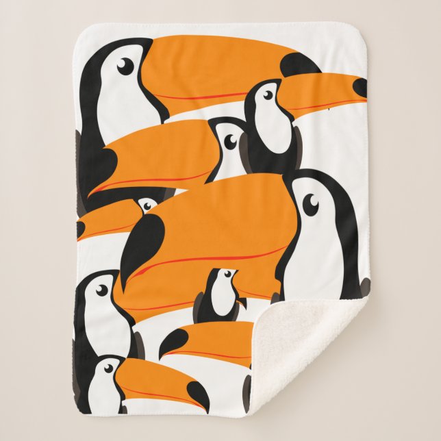 Toucans beaks Toucan Bird Rainforest Animal  Sherpa Blanket (Front)