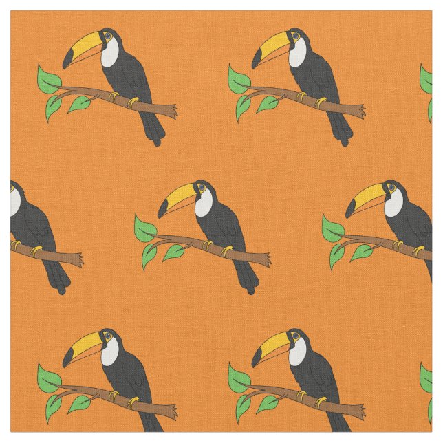 Toucans Cute Birds Fabric (Close Up)
