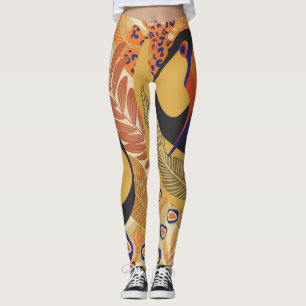 Toucans on branches, seamless tropical pattern. leggings