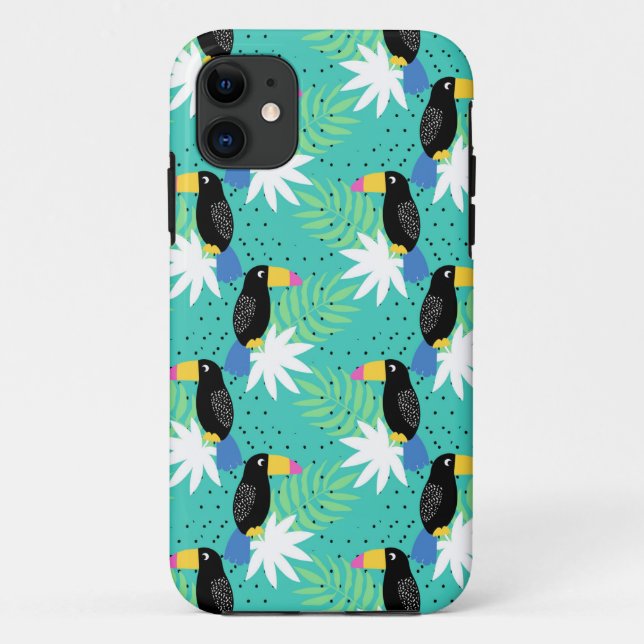 Toucans On Teal Case-Mate iPhone Case (Back)