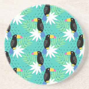 Toucans On Teal Coaster