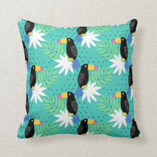 Toucans On Teal Cushion