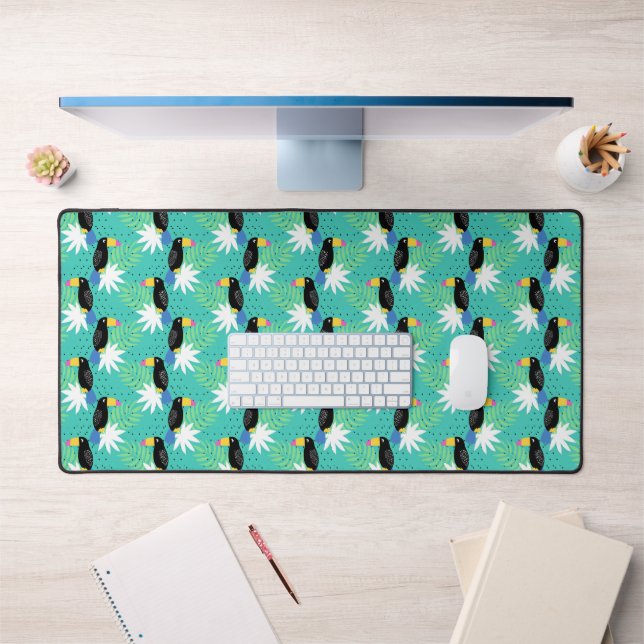 Toucans On Teal Desk Mat (Office 1)