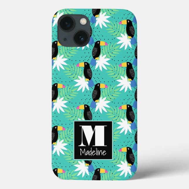 Toucans On Teal | Monogram Case-Mate iPhone Case (Back)