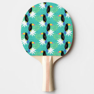 Toucans On Teal Ping Pong Paddle