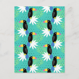 Toucans On Teal Postcard