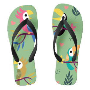 Toucans & Parrots Flip Flops
