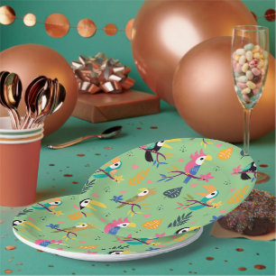 Toucans & Parrotts Paper Plate