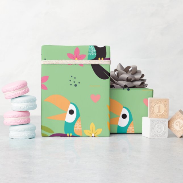 Toucans & Parrotts Wrapping Paper (Baby Shower)