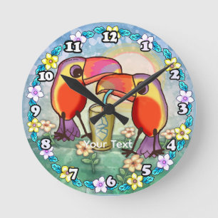 Toucans Tea Round Clock