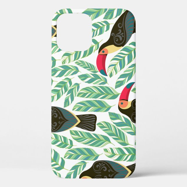 Toucans, tropical leaves, decorative pattern. Case-Mate iPhone case (Back)