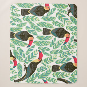 Toucans, tropical leaves, decorative pattern. sherpa blanket