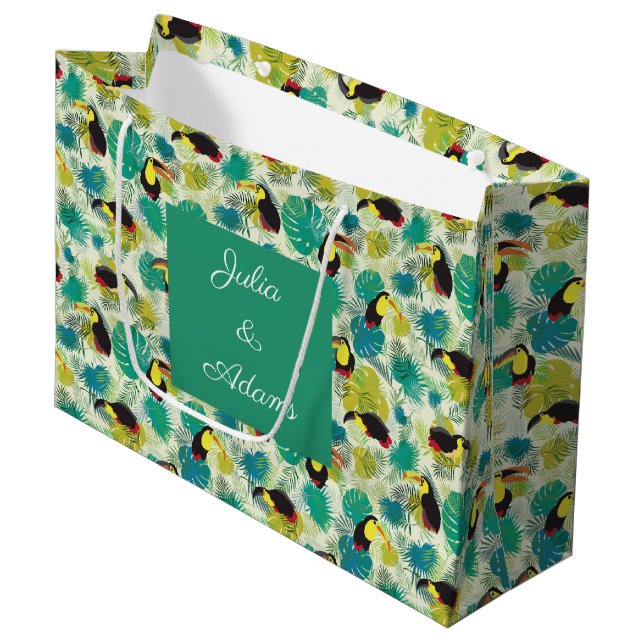 Toucans White Gift Bag (Front Angled)