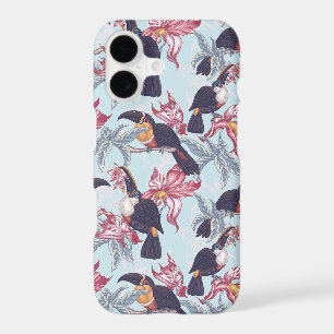 Toucans With Exotic Flowers