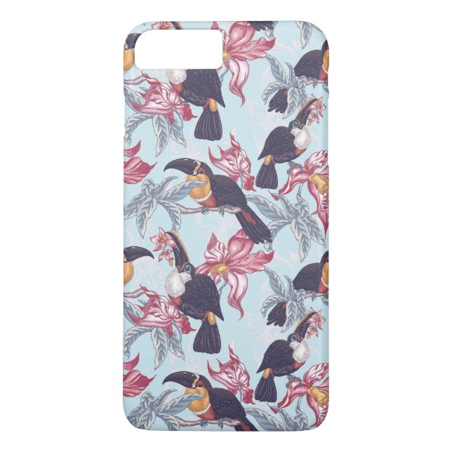 Toucans With Exotic Flowers Case-Mate iPhone Case (Back)