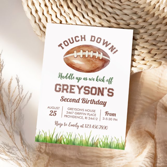 Touch Down Football Boy Birthday Invitation (Creator Uploaded)