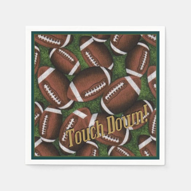 Touch Down Football Pattern Napkins (Front)