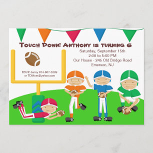 Touch Down! Football Team  Birthday Invitation