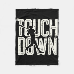 Touch Down Funny Baseball Player Kids Boys Women M Fleece Blanket