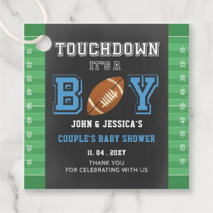 Touch Down Its a Boy Football Baby Shower Party Favour Tags