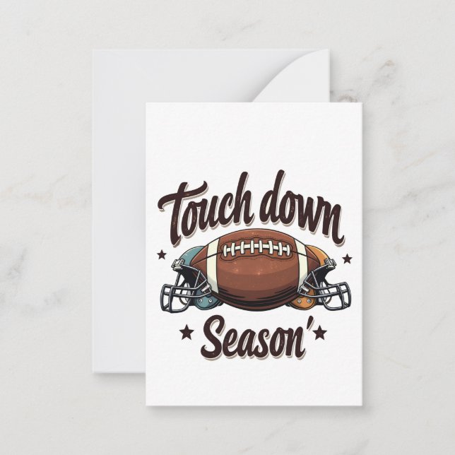 Touch Down Season Fantasy Football Rugby Gift  Card (Front)