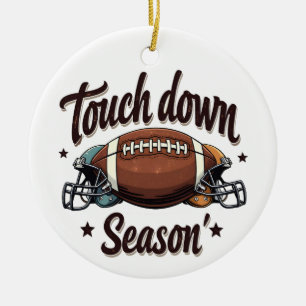 Touch Down Season Fantasy Football Rugby Gift  Ceramic Tree Decoration