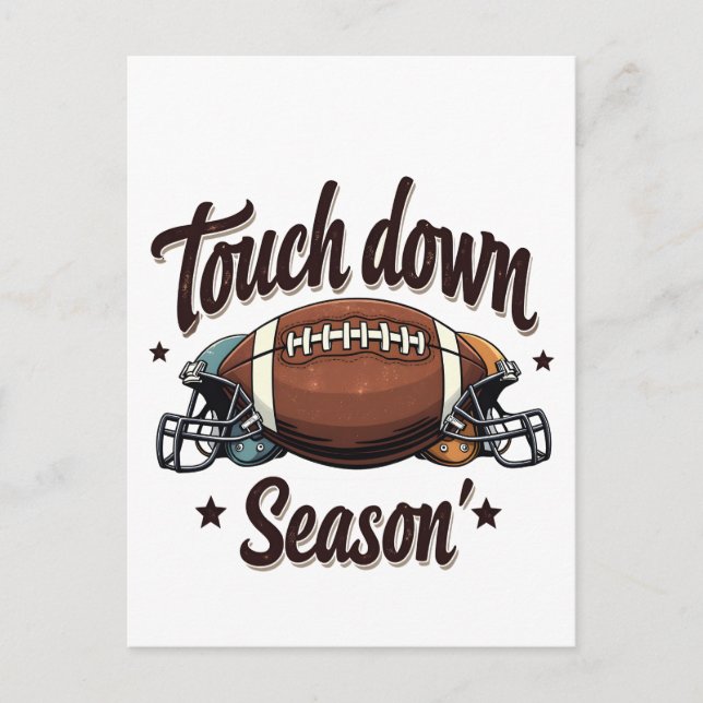 Touch Down Season Fantasy Football Rugby Gift  Postcard (Front)