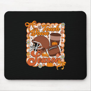 Touch Down Season Footll Autumn Pumpkin Coffee Lat Mouse Mat