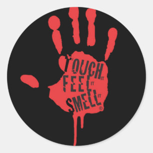 Touch, Feel, Smell Classic Round Sticker
