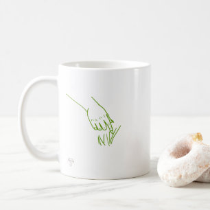 Touch Grass Goblin Hand Daryl Line Art Funny Mug