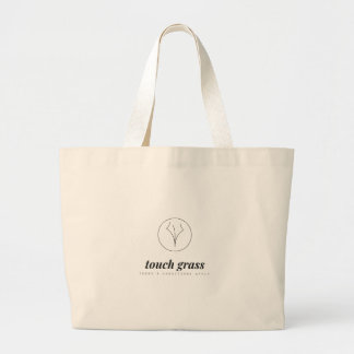 Touch Grass Retro Outdoor Humour Jumbo Tote Bag