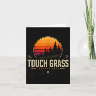 Touch grass therapy club retro nature streetwear card
