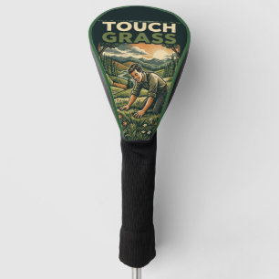 Touch Grass Vintage Retro Style Outdoor Landscape Golf Head Cover