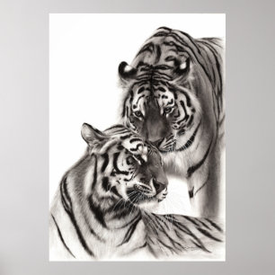 Touch - Hand-Painted Original Tiger Artwork Poster