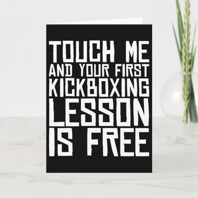 Touch Me And Your First Kickboxing Lesson Is Free  Card (Front)
