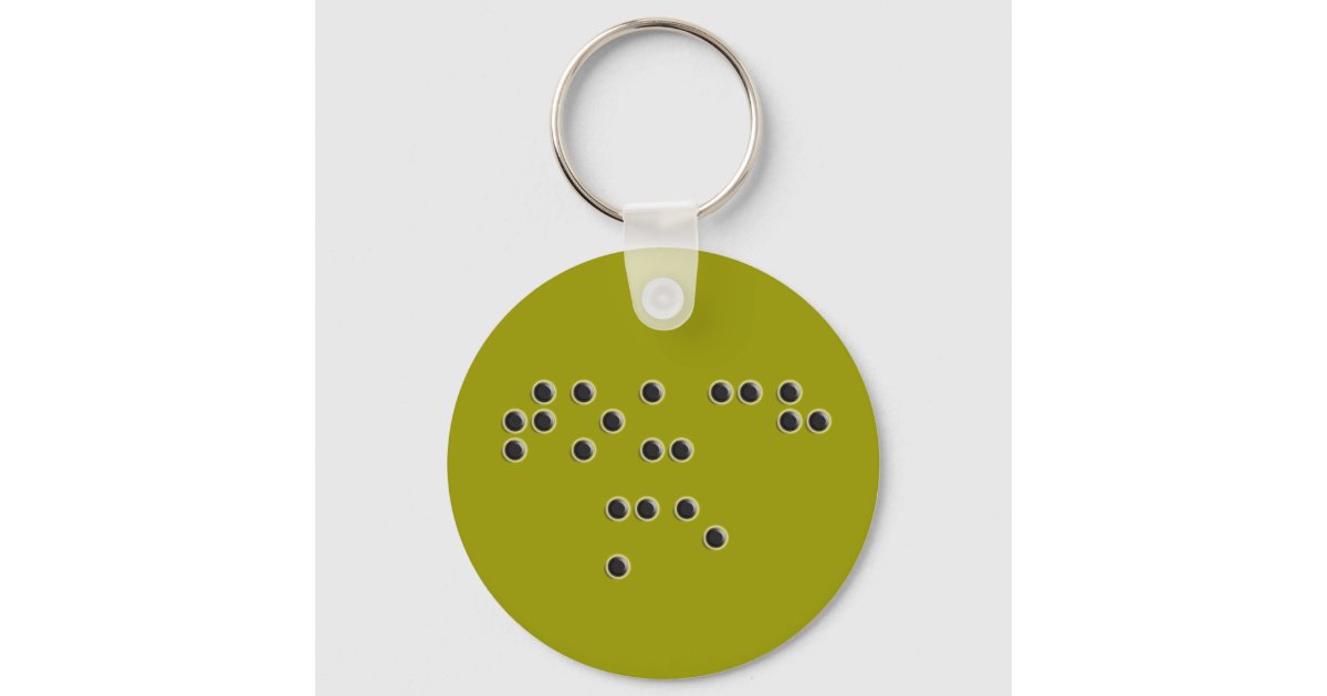 Touch Me (Braille) Keychain Zazzle