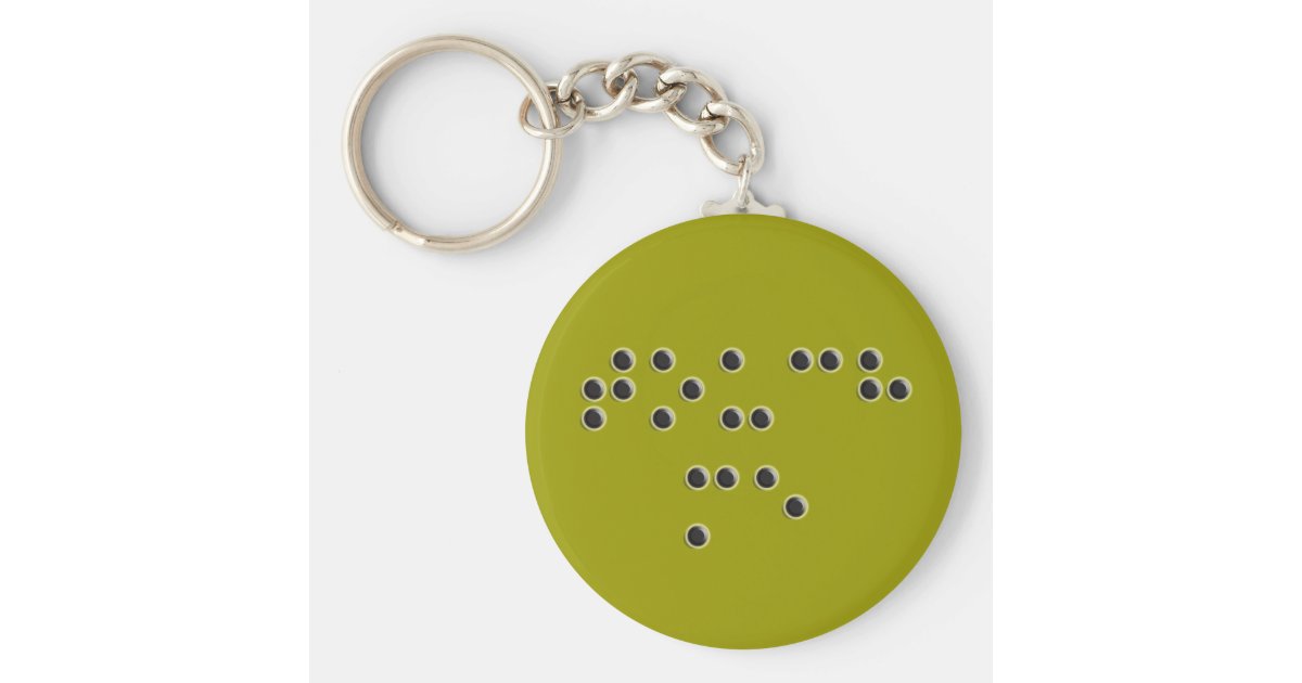 Touch Me (Braille) Keychain Zazzle.co.uk