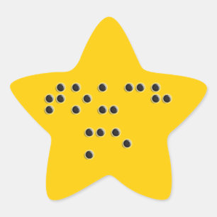 Touch Me (Braille) Star Sticker