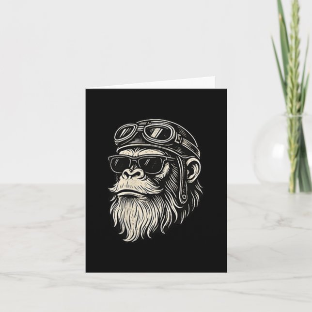 Touch My Beard And Tell Me Im Pretty Funny Monkey  Card (Front)