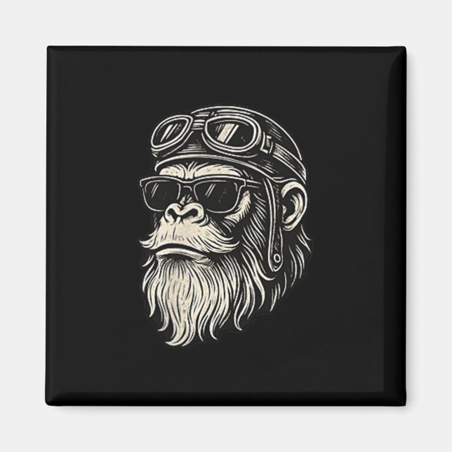 Touch My Beard And Tell Me Im Pretty Funny Monkey  Magnet (Front)