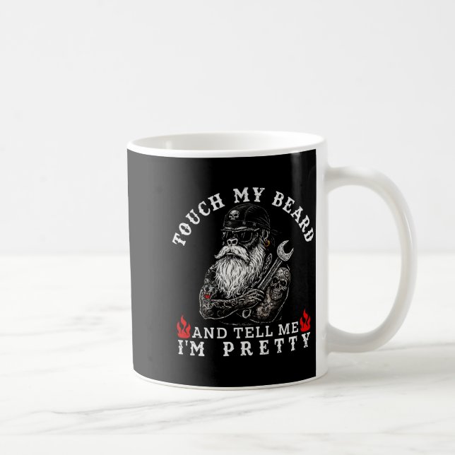 Touch My Beard And Tell Me I'm Pretty Monkey Funny Coffee Mug (Right)
