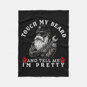 Touch My Beard And Tell Me I'm Pretty Monkey Funny Fleece Blanket
