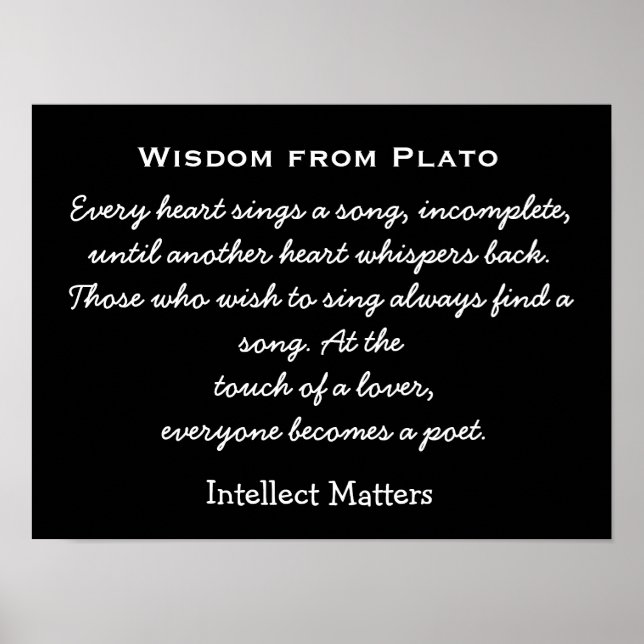 Touch of a Lover - Plato quote - art print (Front)
