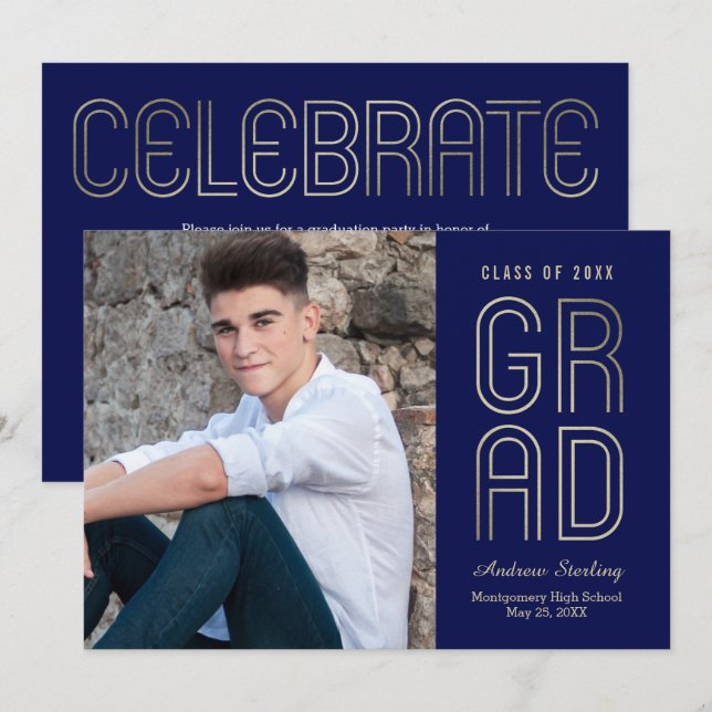 Touch of Class EDITABLE COLOR Graduation Card (Front/Back)