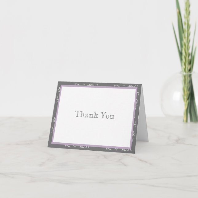 Touch of Class Purple Thank You Note Card (Front)